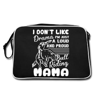 Bull Riding Loud And Proud Bull Riding Mama - Retro Bag - black/white - Back