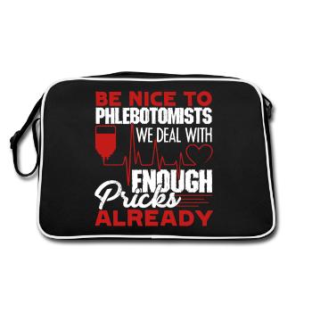 Phlebotomist Be Nice To Phlebotomists - Retro Bag - black/white - Back