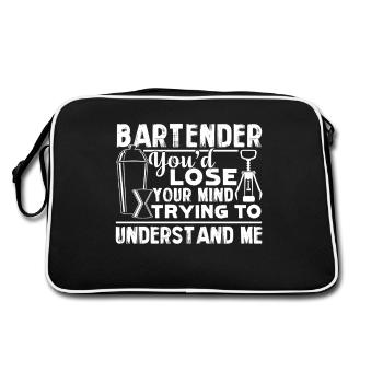Bartender Trying To Understand Me - Retro Bag - black/white - Back