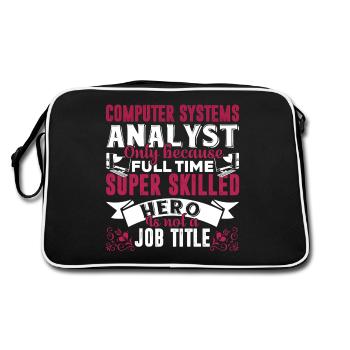 Computer Systems Analyst Job Title - Retro Bag - black/white - Back