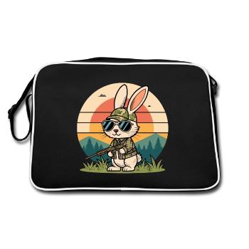 Bunny Easter Bunny Anti-Hunting Cool Sunglasses Retro - Retro Bag - black/white - Back