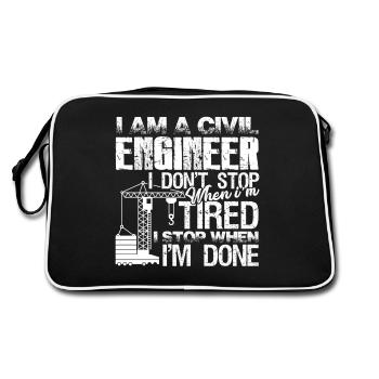 Civil Engineer I Stop When I am Done - Retro Bag - black/white - Back