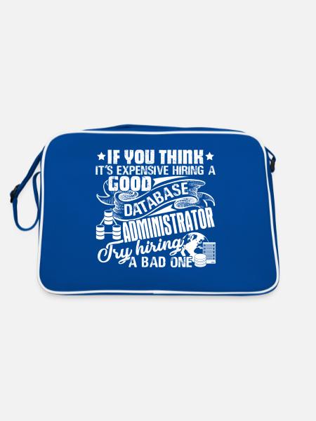 Database Administrator Good Database Administrator - Retro Bag - blue/white - Back