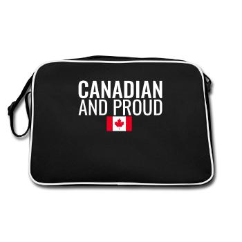 Canadian And Proud Canadian Flag - Retro Bag - black/white - Back