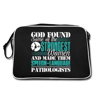 God Made Speech Language Pathologist - Retro Bag - black/white - Back