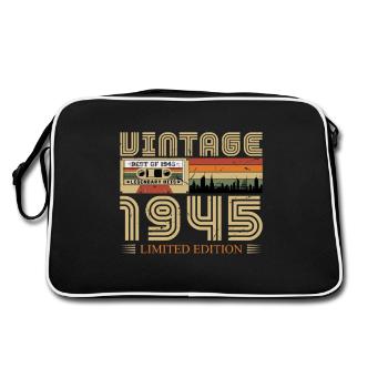 1945 Birthday 1945 Vintage Birthday 1945 - Retro Bag - black/white - Back