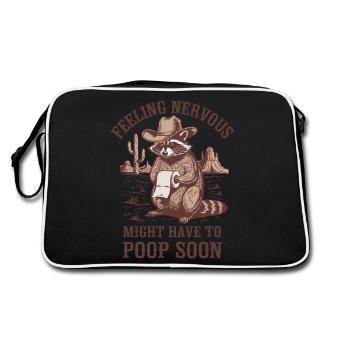 Irritable Bowel Syndrom Cowboy Raccoon Cowboy - Retro Bag - black/white - Back
