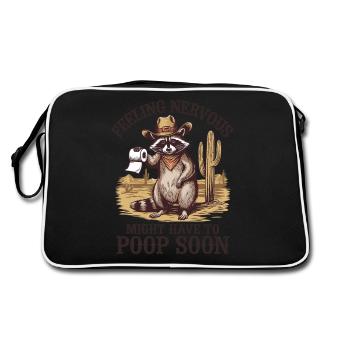 Irritable Bowel Syndrom Cowboy Raccoon Cowboy - Retro Bag - black/white - Back