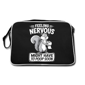 Irritable Bowel Syndrom Squirrel Poop Humor - Retro Bag - black/white - Back
