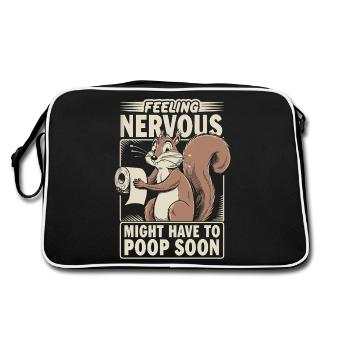 Irritable Bowel Syndrom Squirrel Poop Humor - Retro Bag - black/white - Back