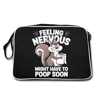Irritable Bowel Syndrom Squirrel Poop Humor - Retro Bag - black/white - Back