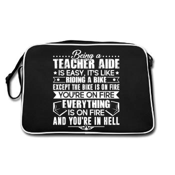 Teacher Aide Being A Teacher Aide - Retro Bag - black/white - Back