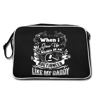 Auctioneer Be An Auctioneer Like Daddy - Retro Bag - black/white - Back