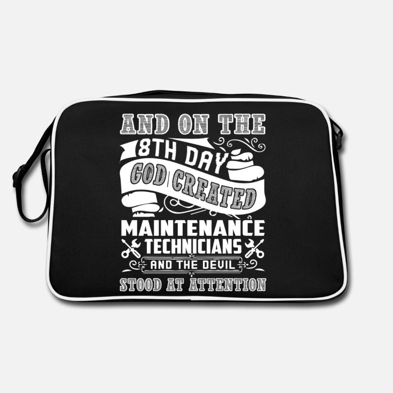 God Created Maintenance Technician Retro Bag