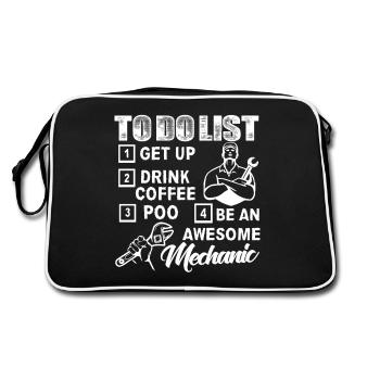 Mechanic Be An Awesome Mechanic - Retro Bag - black/white - Back