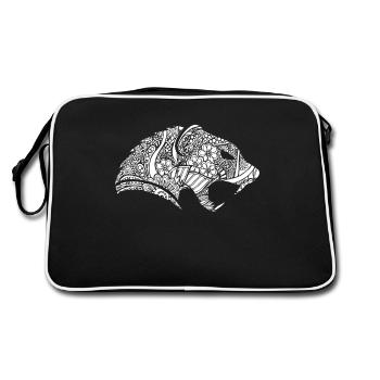 Mongoose Mongoose Floral Pattern - Retro Bag - black/white - Back
