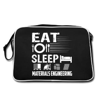 Materials Engineer Eat Sleep Materials Engineering - Retro Bag - black/white - Back