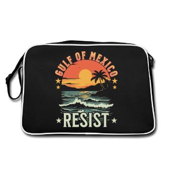 Golf von Mexiko - Resist - Retro Sonnenuntergang - Retro Tasche - Schwarz/Weiß - Hinten