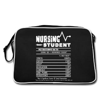 Nursing Student Nursing Student Nutrition Facts - Retro Bag - black/white - Back
