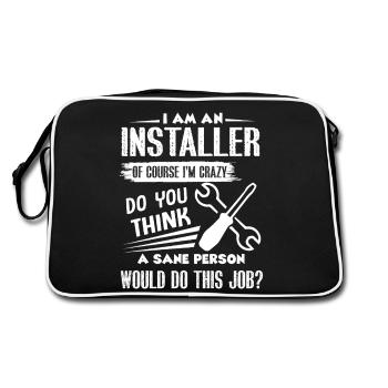 Installer I am An Installer - Retro Bag - black/white - Back