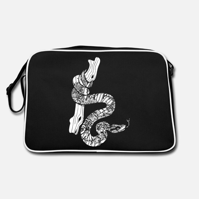 Boa Constrictor Floral Pattern Retro Bag