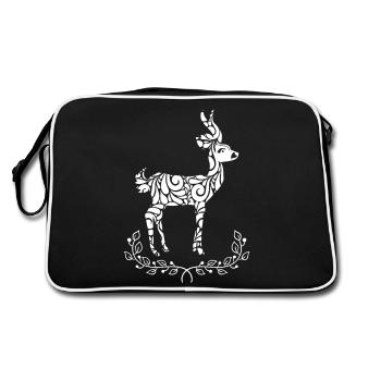 Antelope Antelope Floral Pattern - Retro Bag - black/white - Back