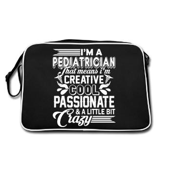 Pediatrician Cool Pediatrician - Retro Bag - black/white - Back