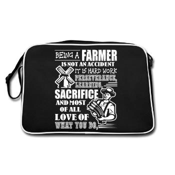 Farmer Being A Farmer Is Not An Accident - Retro Bag - black/white - Back