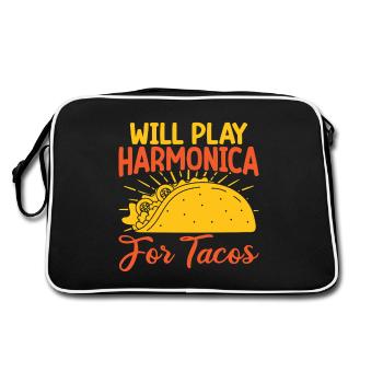 Drôle d’harmoniciste jouera pour les tacos - Sac Retro - noir/blanc - Dos