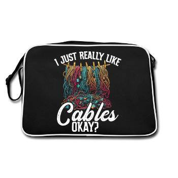 AV Technology AV Technician Audiovisual Technician - Retro Bag - black/white - Back