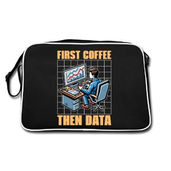 Statisticien d’abord Café puis Mathématicien des données - Sac Retro - noir/blanc - Dos