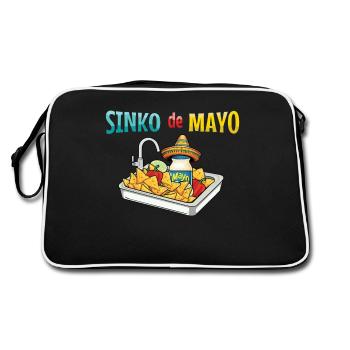 Sinko De Mayo Lustiges Cinco De Mayo Motiv - Retro Tasche - Schwarz/Weiß - Hinten