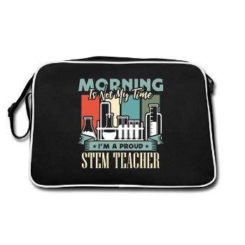 STEM Teacher Morning Is Not My Time STEM Education - Retro Bag - black/white - Back