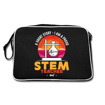 STEM Teacher A Short Story I Am A Science Teacher - Retro Bag - black/white - Back