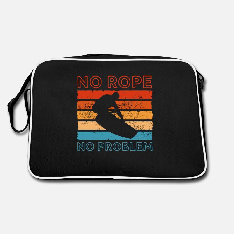 Wakeboard Wakeboarder Wakeboarding Geschenk - Retro Tasche - Schwarz/Weiß