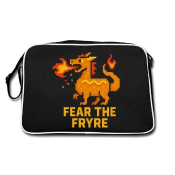 Fear the Fryre Corn Dog Dragon Pixel - Retro Bag - black/white - Back