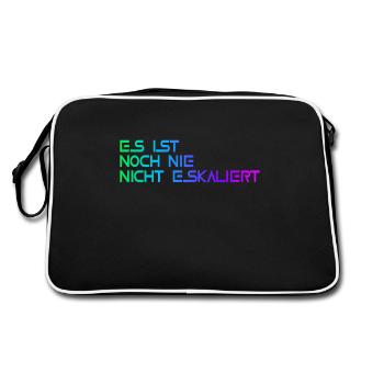 Es ist noch nie nicht eskalier - Retro Tasche - Schwarz/Weiß - Hinten