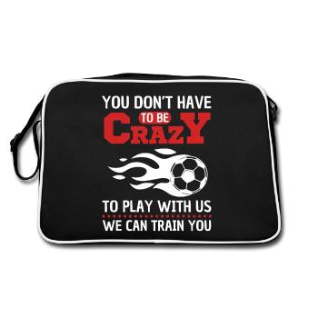 Witziger Fußball Spruch Fußballverein - Retro Tasche - Schwarz/Weiß - Hinten