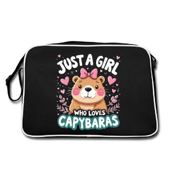 Just A Girl Loves Capybaras Capybara Lovers - Retro Bag - black/white - Back
