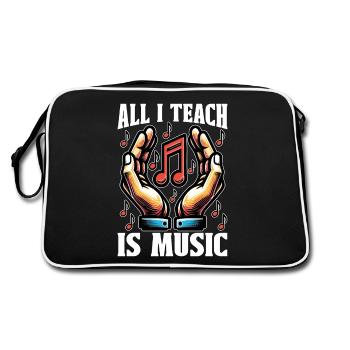 Music Teacher All I Teach Is Music Choir Teacher - Retro Tasche - Schwarz/Weiß - Hinten