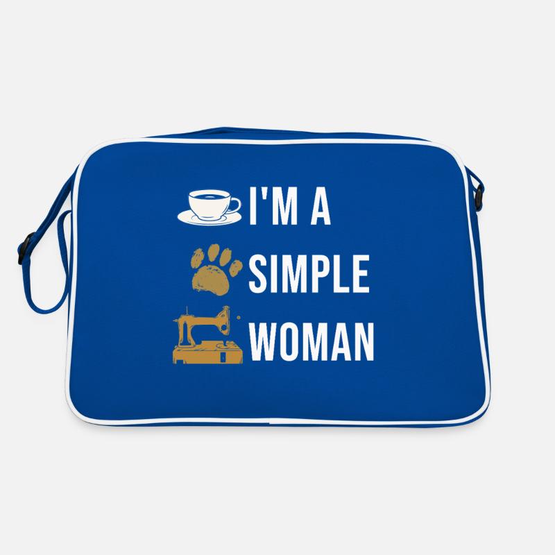 Ich Bin Eine Einfache Frau Mit Kaffee Nähmaschine Retro Tasche
