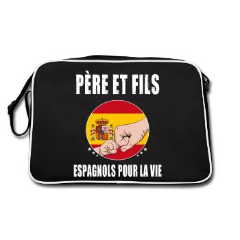 père et fils espagne espagnol papa - Sac Retro - noir/blanc - Dos