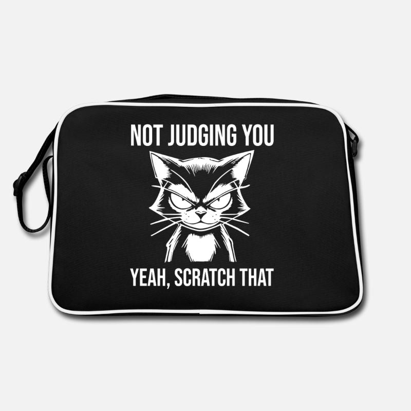 Sarcastic Cat Not Judging You Scratch That Retro Bag