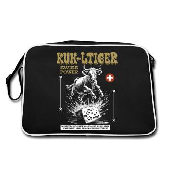 Swiss Cheese Shirt: Cow, Power & Cheese Explosion - Retro Bag - black/white - Back