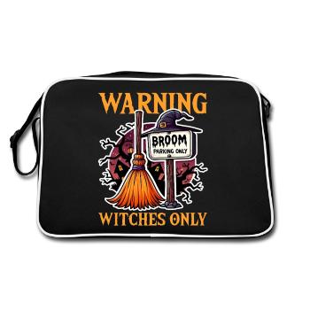 WARNING! WITCHES ONLY - HALLOWEEN GIFT - Retro Bag - black/white - Back