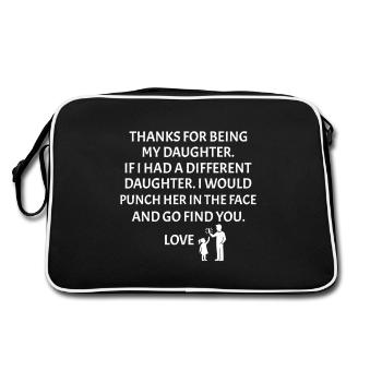 Thank you for being my daughter, father-daughter - Retro Bag - black/white - Back