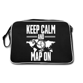 Geographic Information Systems Map On - Retro Bag - black/white - Back