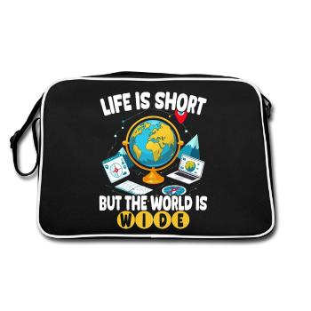 Geographic Information Systems The World Is Wide - Retro Bag - black/white - Back