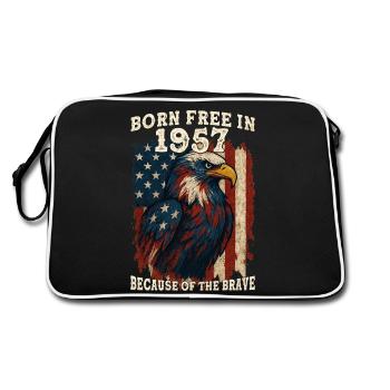 Né libre en 1957 – 68 ans Libre à cause de - Sac Retro - noir/blanc - Dos