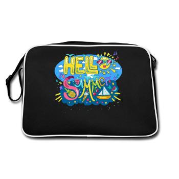 Hello Summer Fun Colorful Design - Retro Bag - black/white - Back